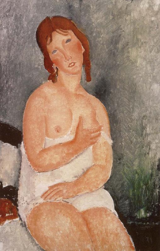 Red-Haired young woman in chemise, Amedeo Modigliani